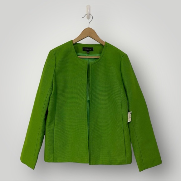 NWT TALBOTS Green Cotton Blazer Sz 14 - Picture 1 of 10